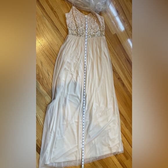 Adrianna Papell Women's Beige Sequined Sleeveless Gown Formal Dress - Picture 11 of 16